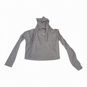 Zyia Lightweight Gray Hooded Wrap Sweatshirt XXL